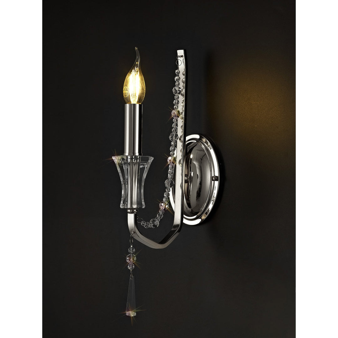 Diyas IL31740 Armand Wall Lamp 1 Light E14 Polished Chrome/Crystal