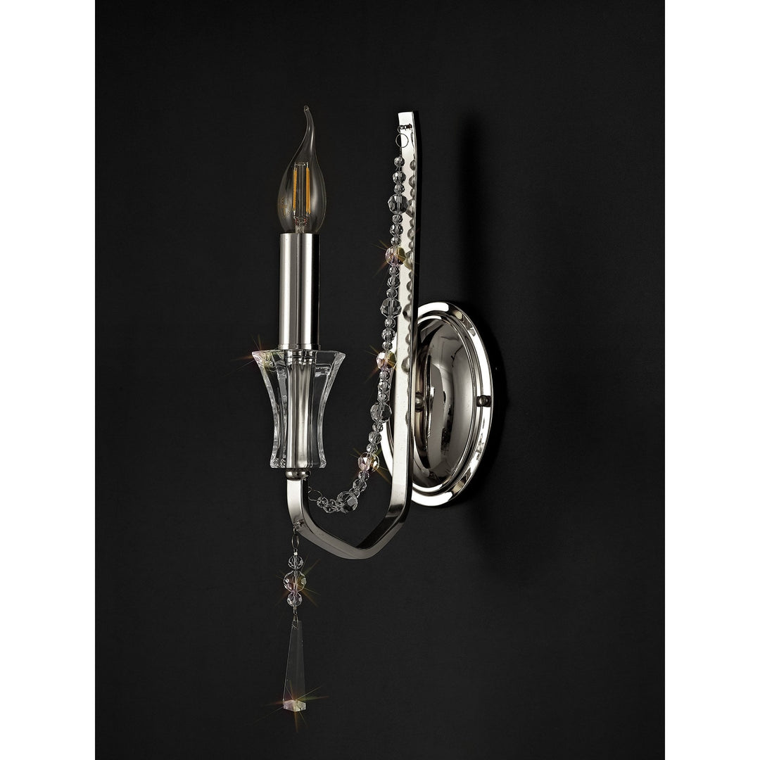 Diyas IL31740 Armand Wall Lamp 1 Light E14 Polished Chrome/Crystal