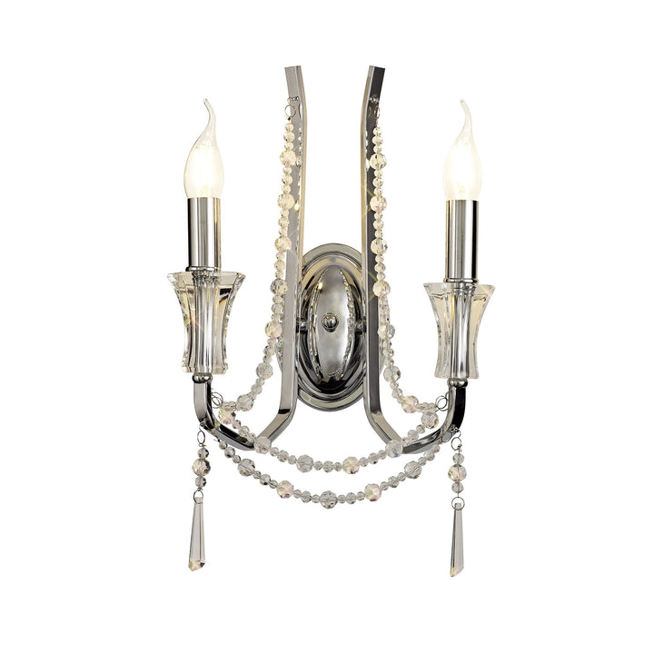 Diyas IL31741 Armand Wall Lamp 2 Light E14 Polished Chrome/Crystal