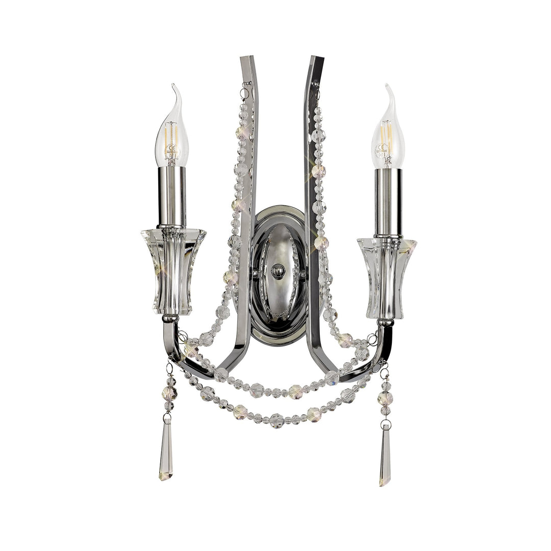 Diyas IL31741 Armand Wall Lamp 2 Light E14 Polished Chrome/Crystal