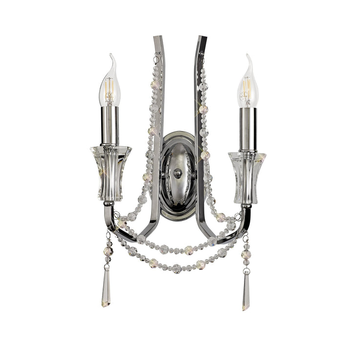 Diyas IL31741 Armand Wall Lamp 2 Light E14 Polished Chrome/Crystal