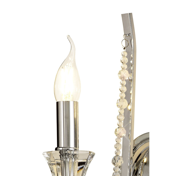 Diyas IL31741 Armand Wall Lamp 2 Light E14 Polished Chrome/Crystal