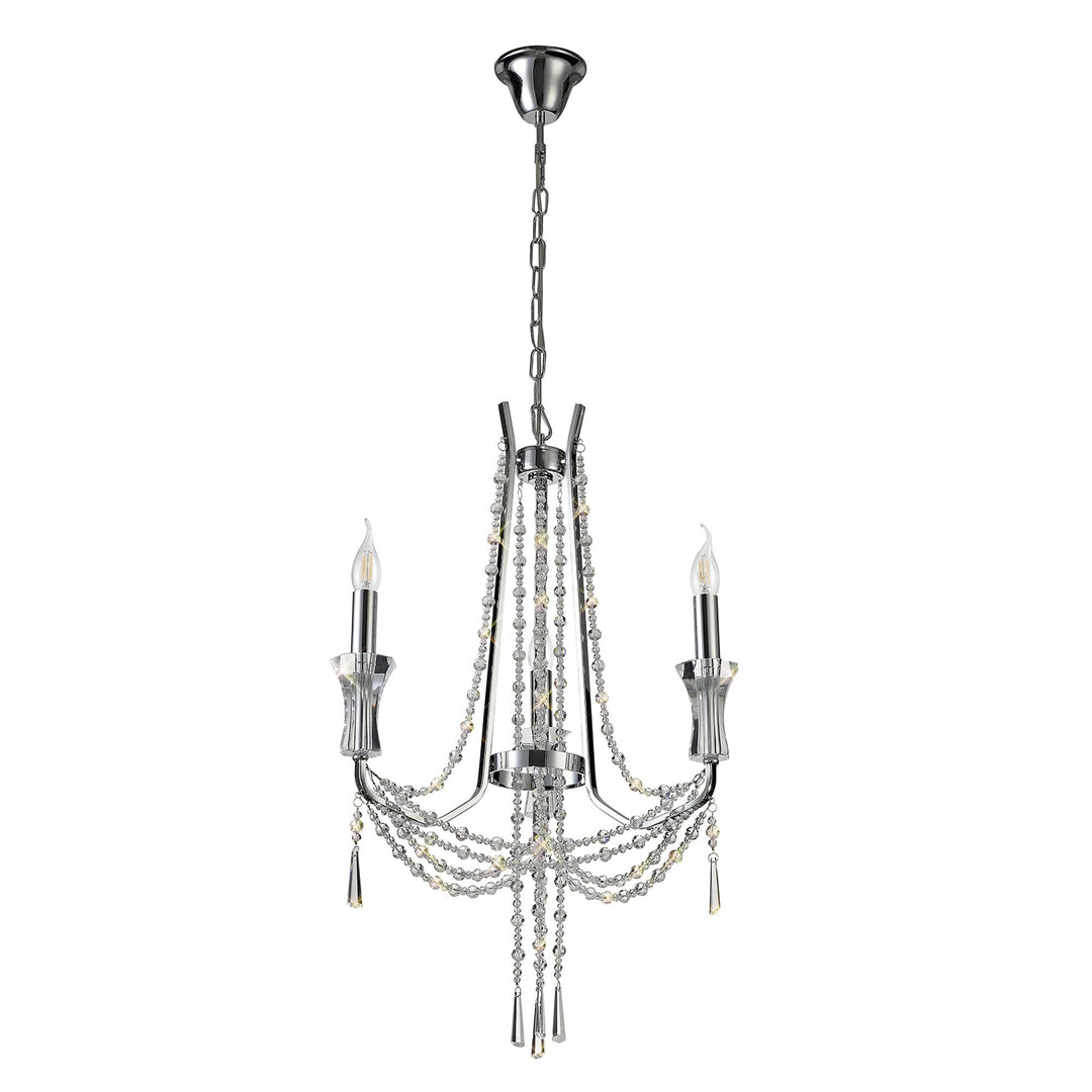 Diyas IL31742 Armand Pendant 3 Light E14 Polished Chrome/Crystal