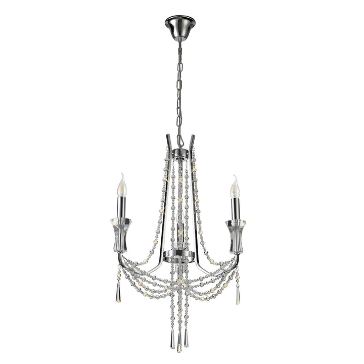 Diyas IL31742 Armand Pendant 3 Light E14 Polished Chrome/Crystal