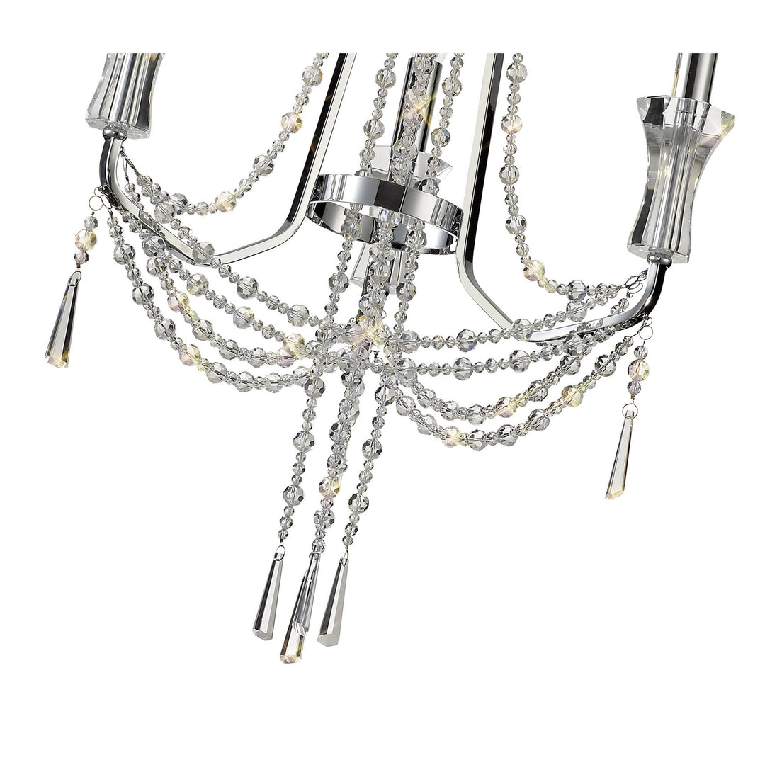 Diyas IL31742 Armand Pendant 3 Light E14 Polished Chrome/Crystal