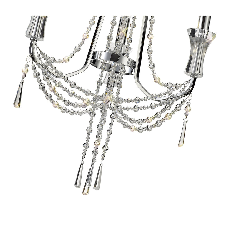 Diyas IL31742 Armand Pendant 3 Light E14 Polished Chrome/Crystal