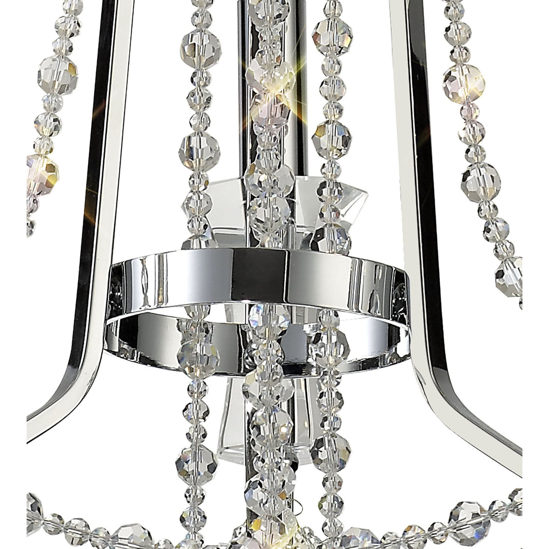 Diyas IL31742 Armand Pendant 3 Light E14 Polished Chrome/Crystal