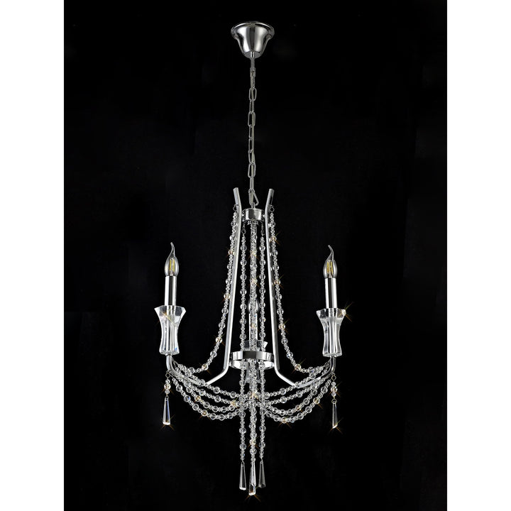 Diyas IL31742 Armand Pendant 3 Light E14 Polished Chrome/Crystal