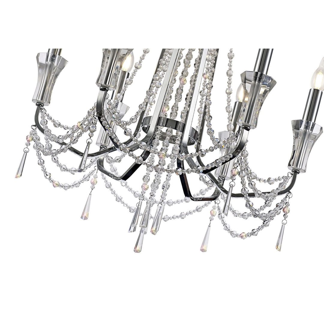 Diyas IL31743 Armand Pendant 6 Light E14 Polished Chrome/Crystal