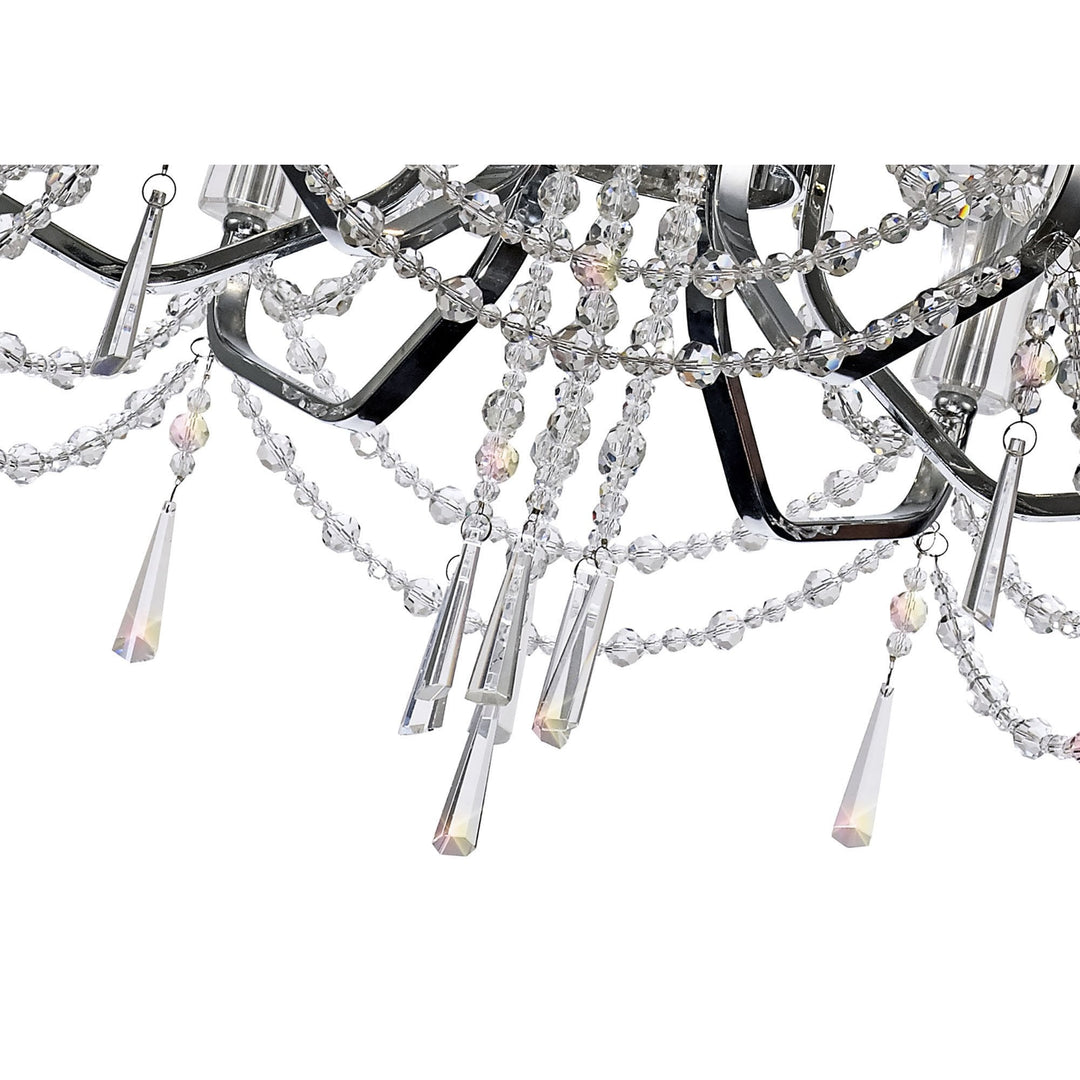 Diyas IL31743 Armand Pendant 6 Light E14 Polished Chrome/Crystal