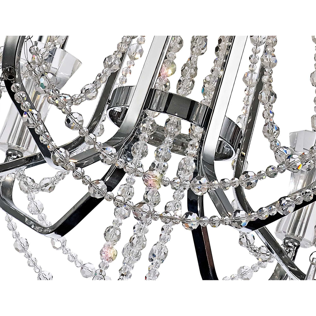 Diyas IL31743 Armand Pendant 6 Light E14 Polished Chrome/Crystal