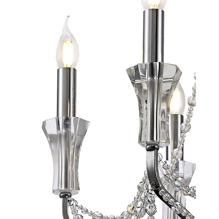 Diyas IL31743 Armand Pendant 6 Light E14 Polished Chrome/Crystal