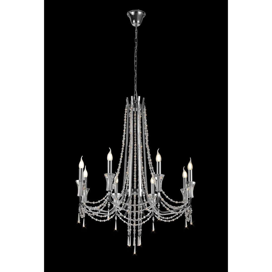 Diyas IL31744 Armand Pendant 8 Light E14 Polished Chrome/Crystal