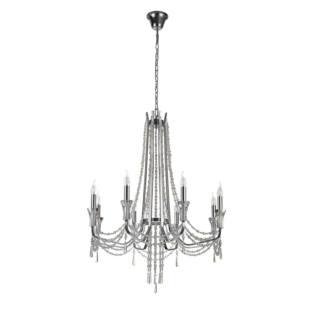 Diyas IL31744 Armand Pendant 8 Light E14 Polished Chrome/Crystal