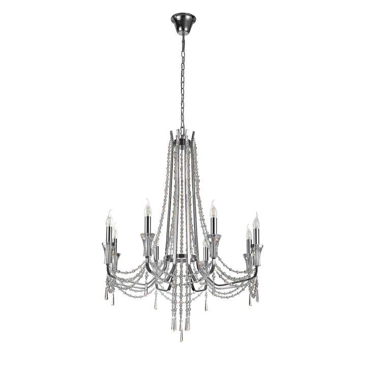 Diyas IL31744 Armand Pendant 8 Light E14 Polished Chrome/Crystal