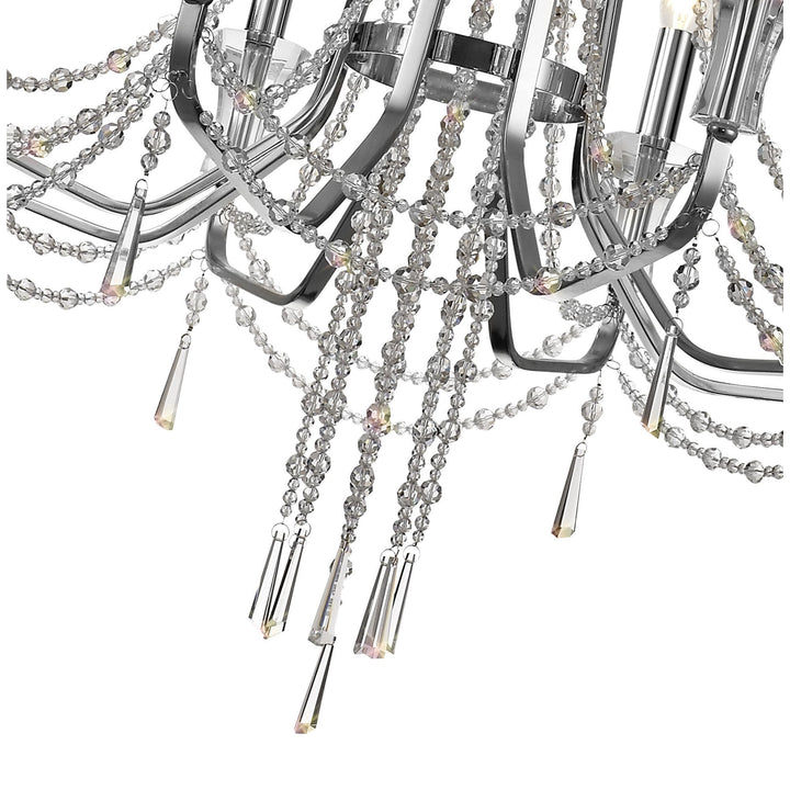 Diyas IL31744 Armand Pendant 8 Light E14 Polished Chrome/Crystal