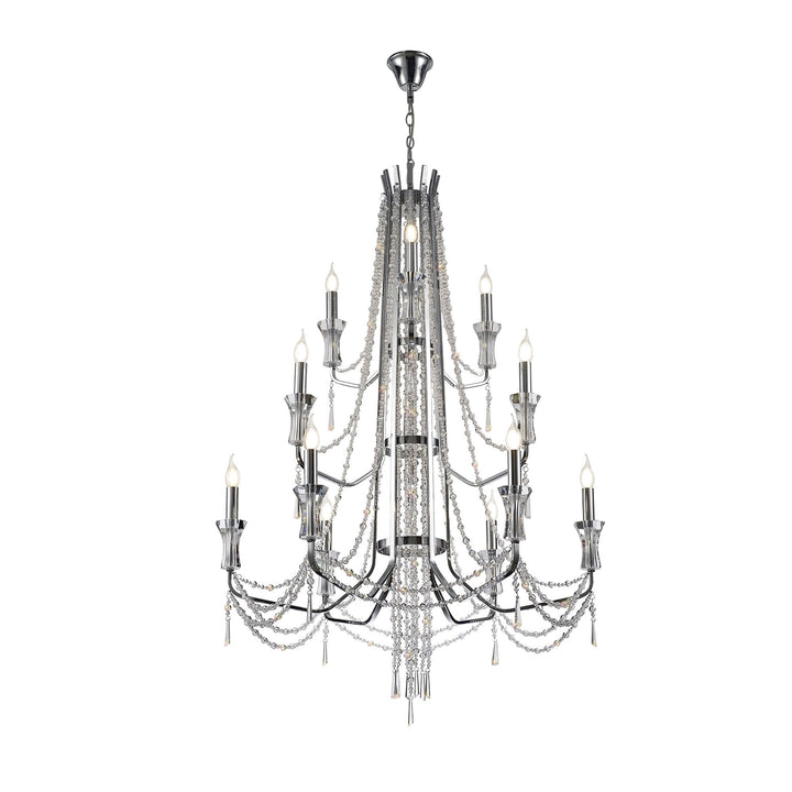 Diyas IL31745 Armand Pendant 6+3+3 Light E14 Polished Chrome/Crystal