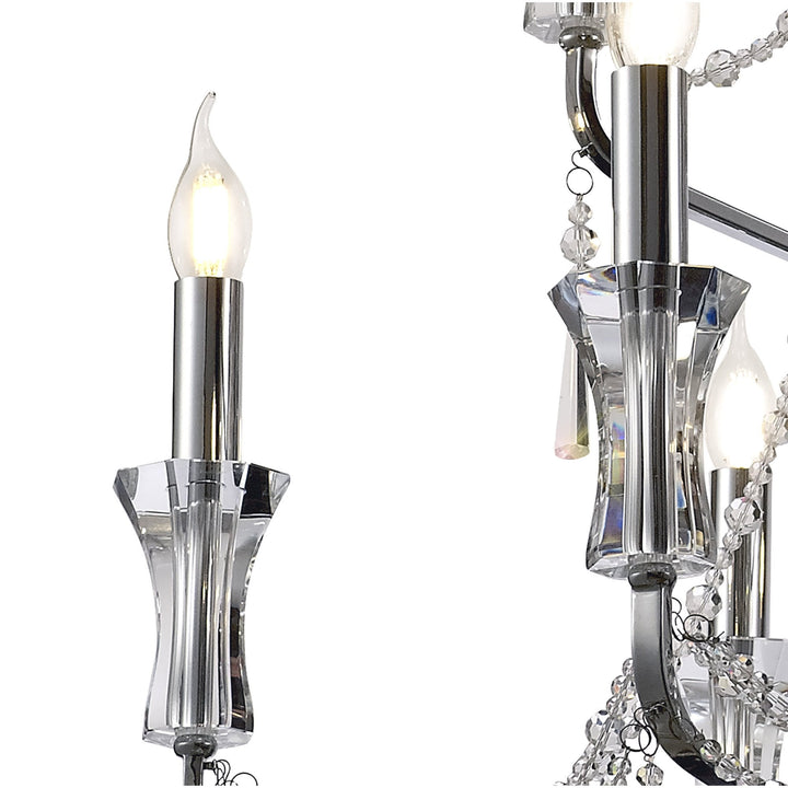 Diyas IL31745 Armand Pendant 6+3+3 Light E14 Polished Chrome/Crystal