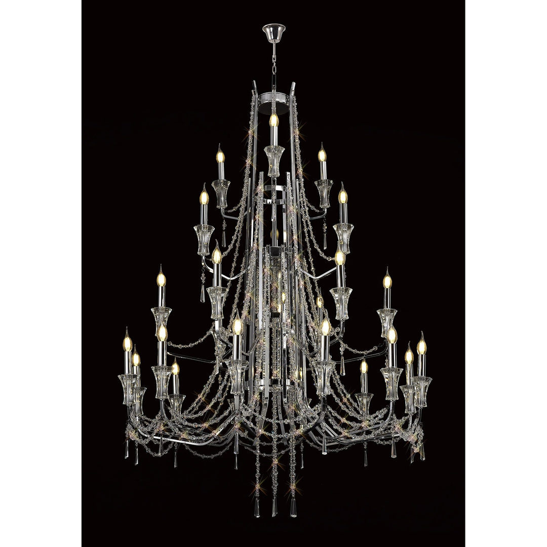 Diyas IL31760 Armand Pendant 12+6+3+3 Light E14 Polished Chrome/Crystal