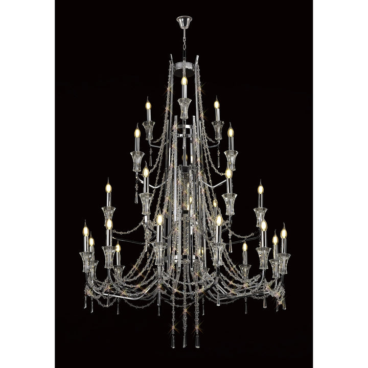 Diyas IL31760 Armand Pendant 12+6+3+3 Light E14 Polished Chrome/Crystal