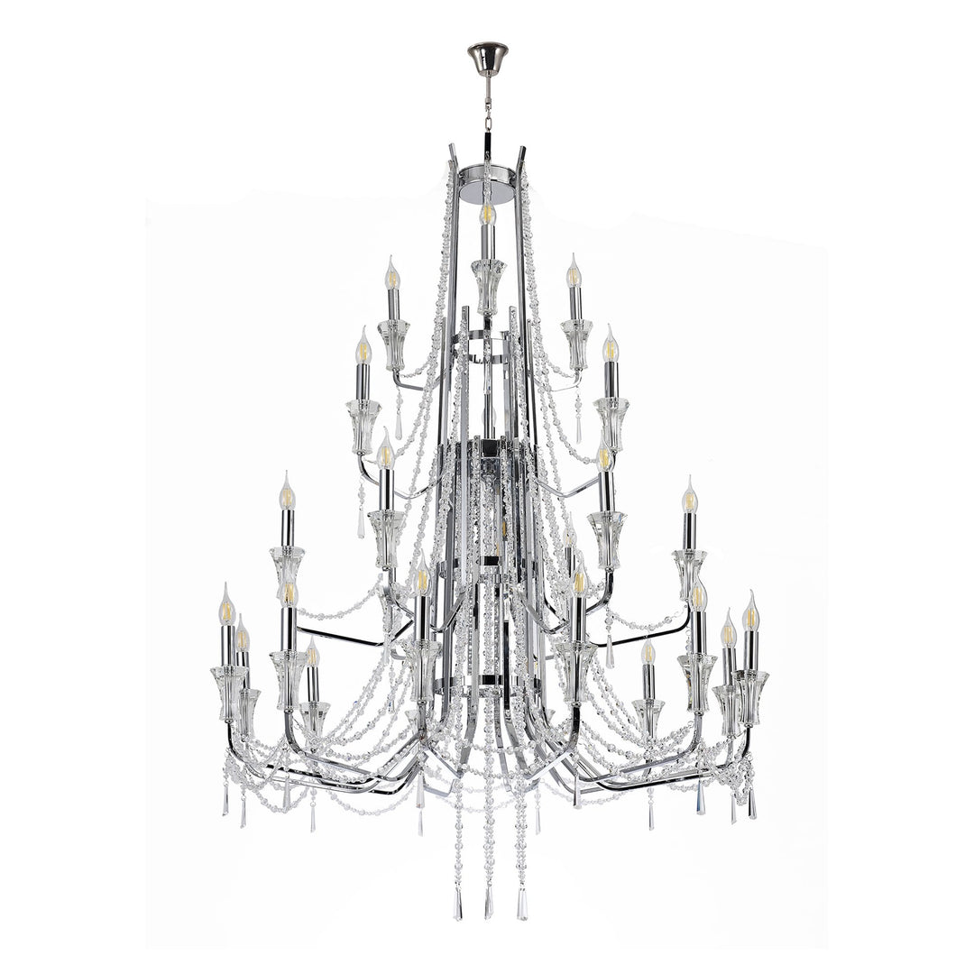 Diyas IL31760 Armand Pendant 12+6+3+3 Light E14 Polished Chrome/Crystal