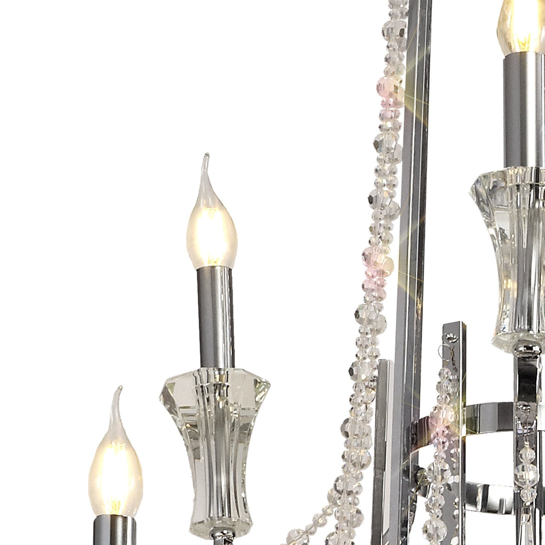 Diyas IL31760 Armand Pendant 12+6+3+3 Light E14 Polished Chrome/Crystal