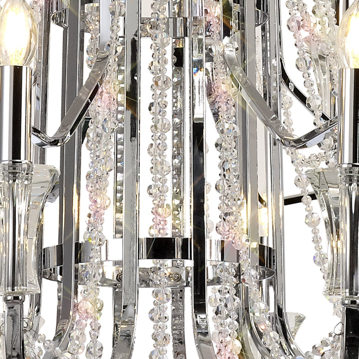 Diyas IL31760 Armand Pendant 12+6+3+3 Light E14 Polished Chrome/Crystal