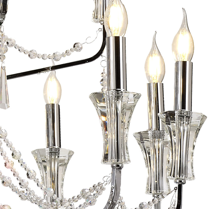 Diyas IL31760 Armand Pendant 12+6+3+3 Light E14 Polished Chrome/Crystal