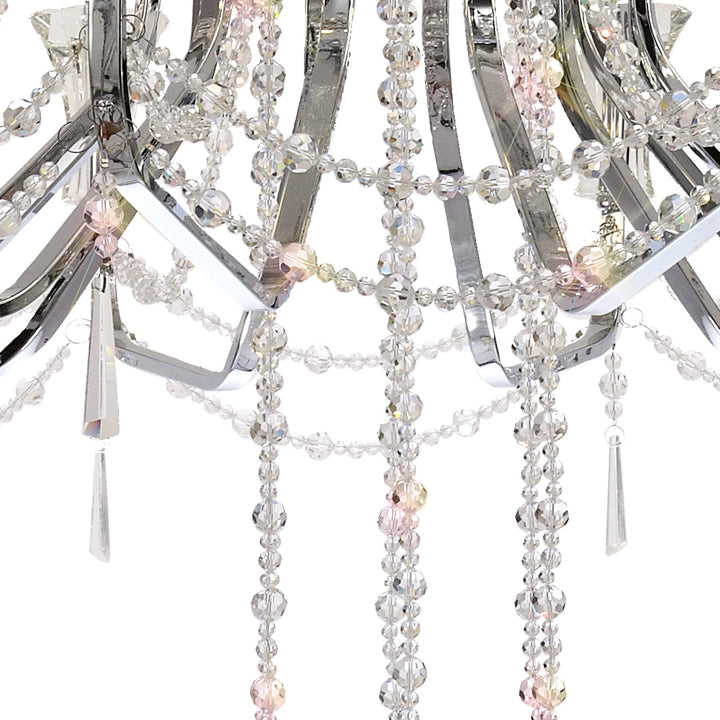 Diyas IL31760 Armand Pendant 12+6+3+3 Light E14 Polished Chrome/Crystal