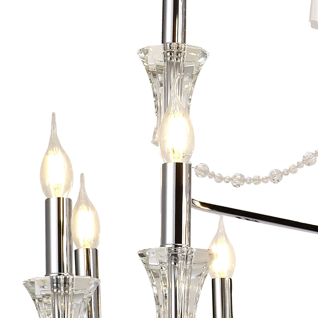 Diyas IL31760 Armand Pendant 12+6+3+3 Light E14 Polished Chrome/Crystal