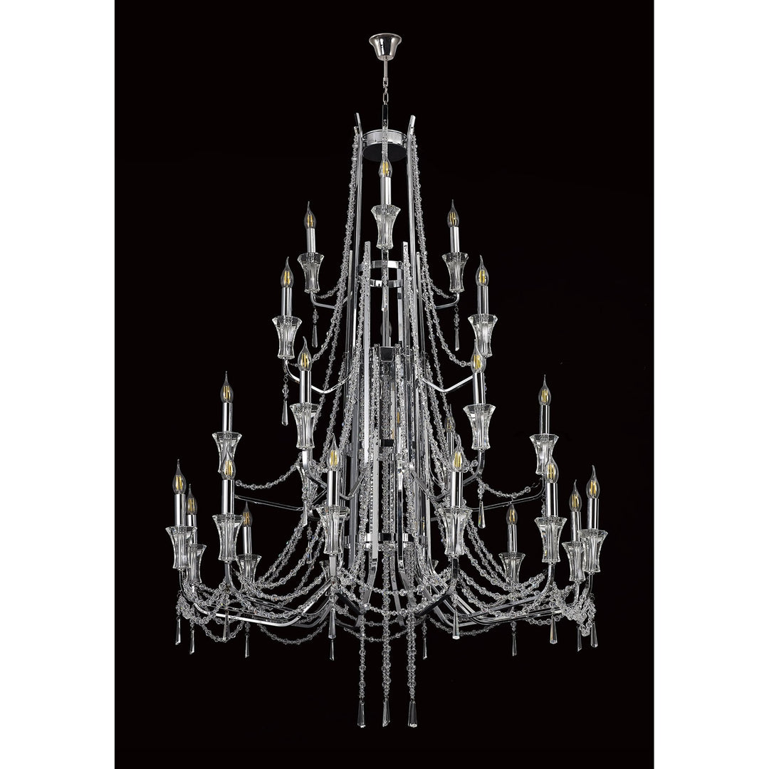 Diyas IL31760 Armand Pendant 12+6+3+3 Light E14 Polished Chrome/Crystal