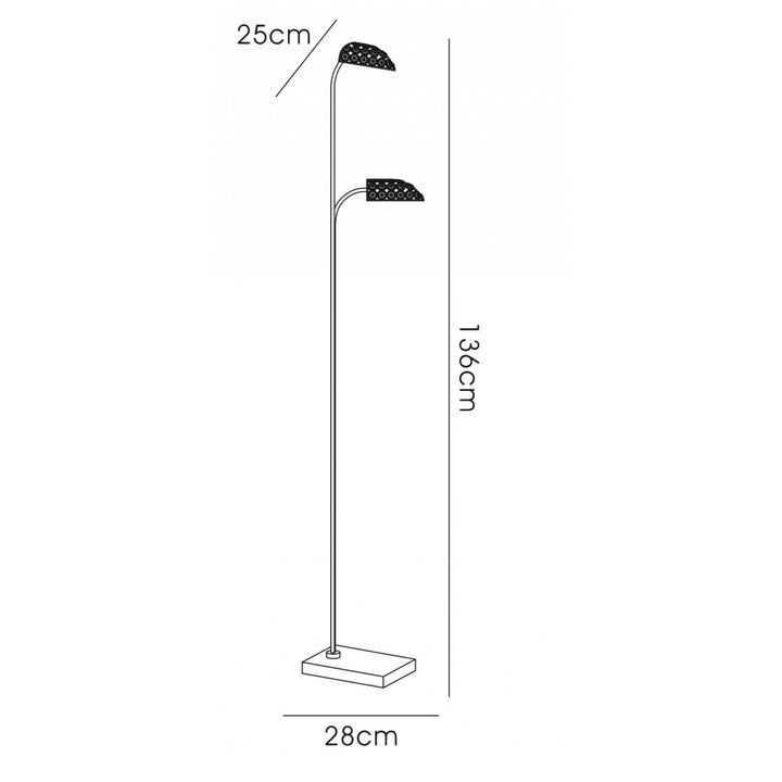 Diyas IL20708 Ashton Floor Lamp 2 Light G9 Satin Nickel/Crystal NOT LED/CFL Compatible