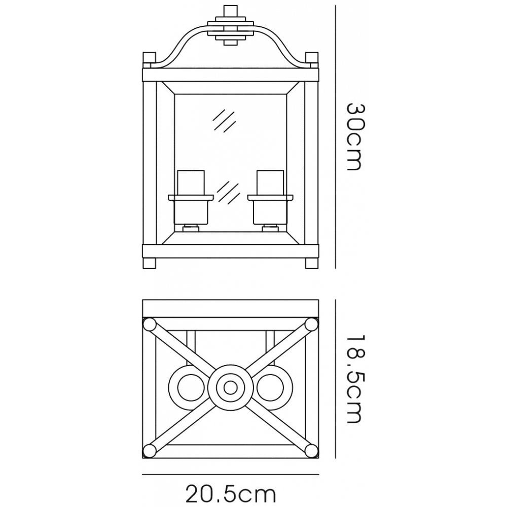 Diyas IL31116 Aston Wall Lamp 2 Light E14 Antique Brass/Glass