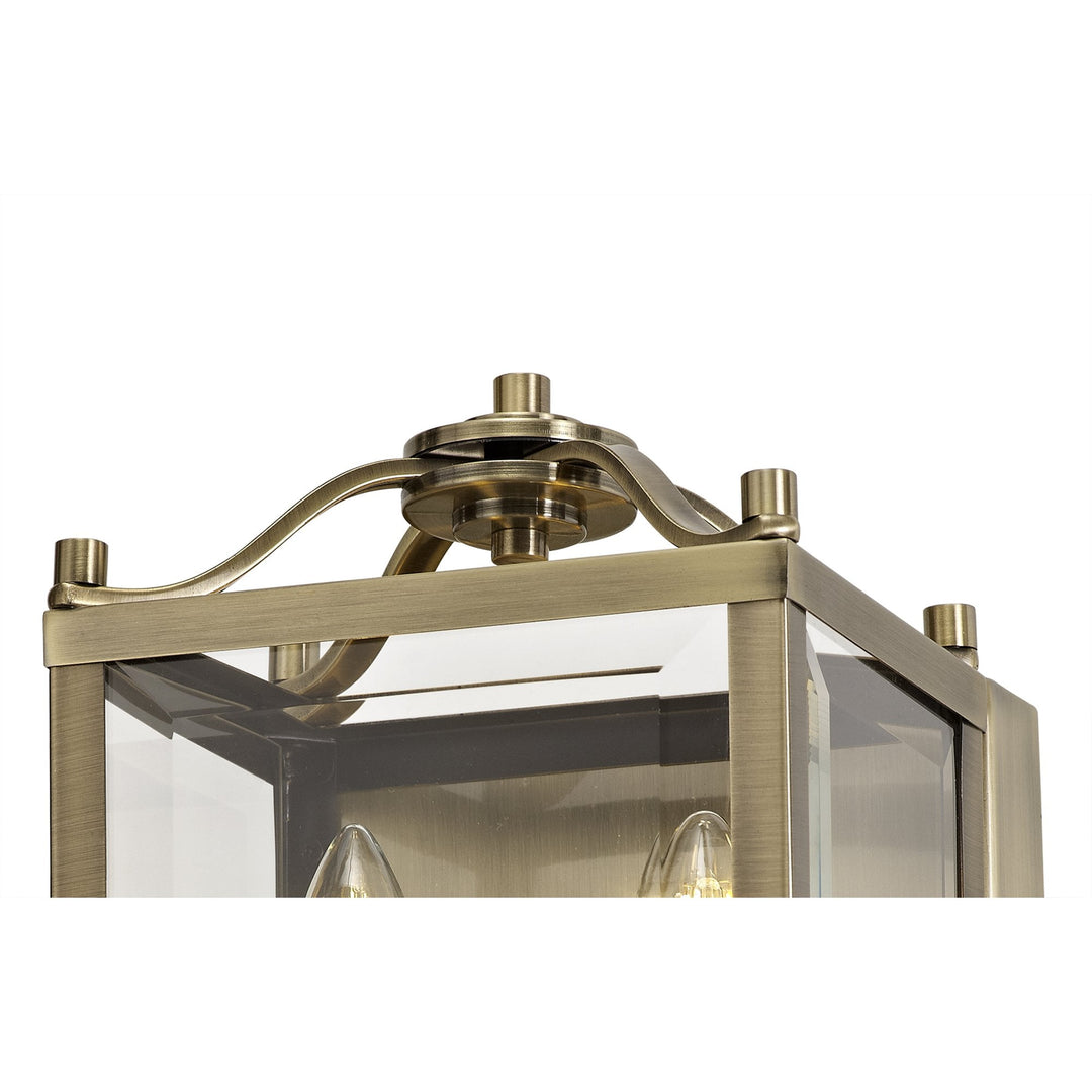 Diyas IL31116 Aston Wall Lamp 2 Light E14 Antique Brass/Glass