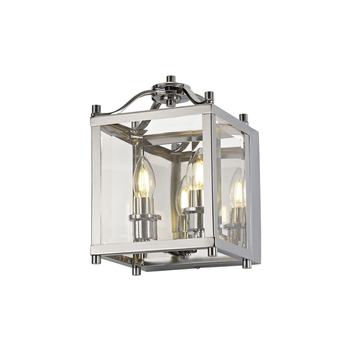 Diyas IL31106 Aston Wall Light 2 Light E14 Polished Chrome/Glass