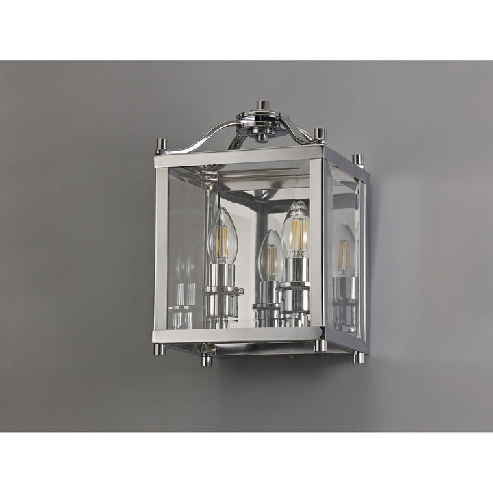 Diyas IL31106 Aston Wall Light 2 Light E14 Polished Chrome/Glass