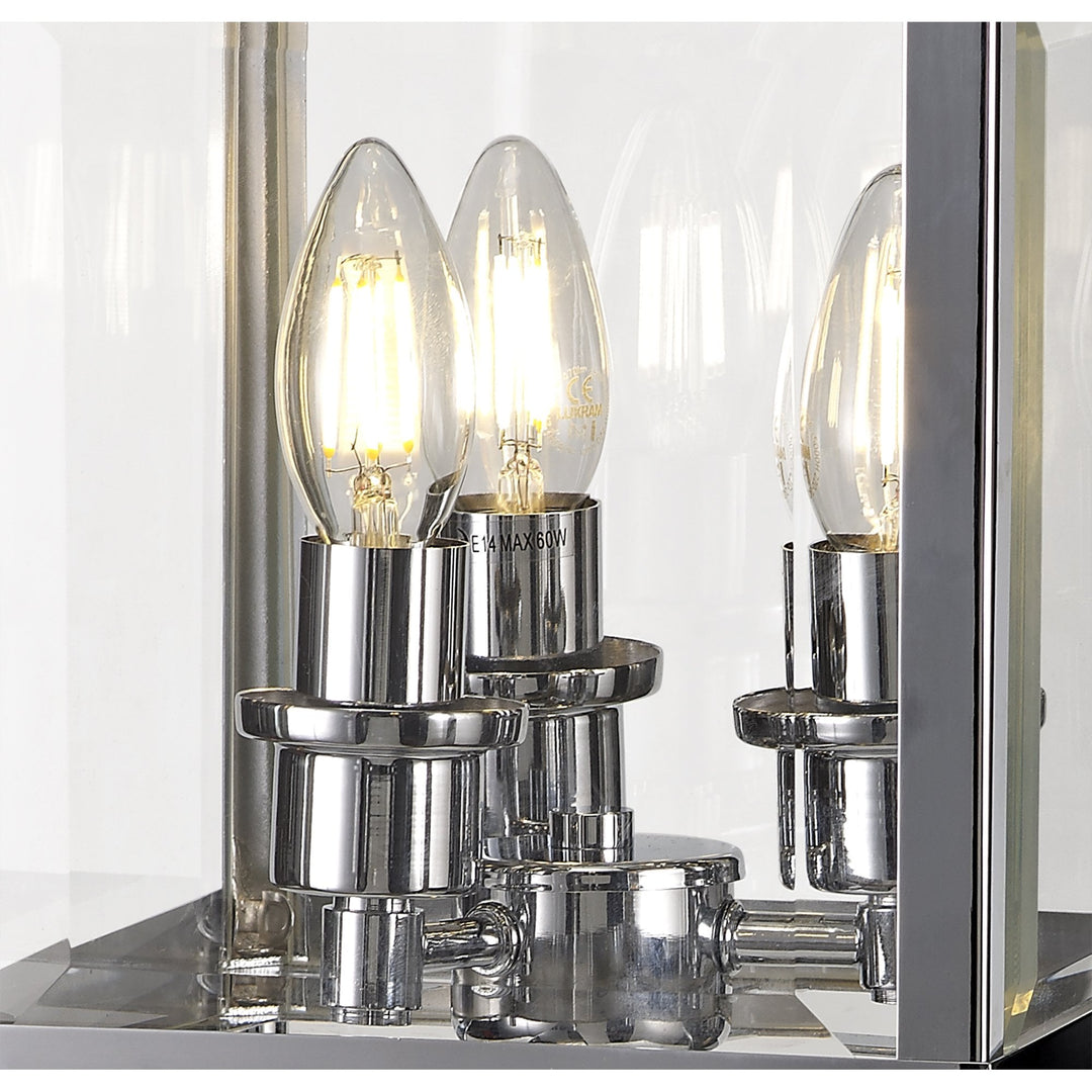 Diyas IL31107 Aston Table Lamp 3 Light E14 Polished Chrome/Glass