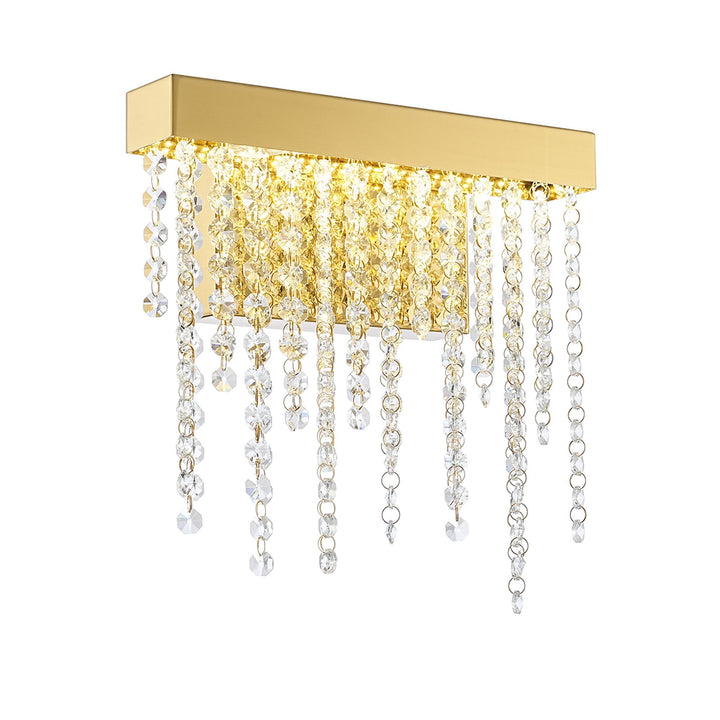 Diyas IL32879 Bano Small Dimmable Wall Light 6W LED French Gold / Crystal Chain