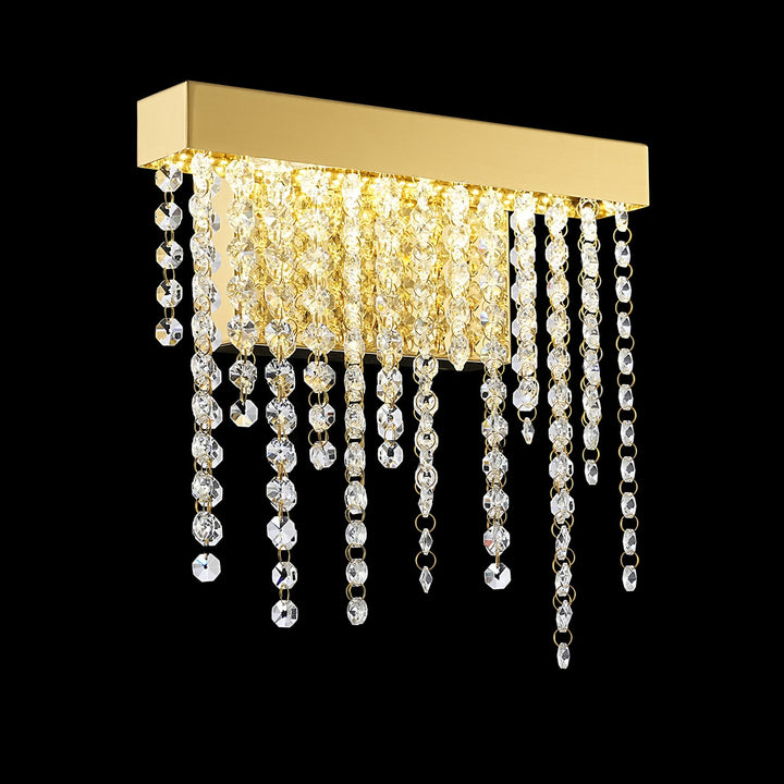 Diyas IL32879 Bano Small Dimmable Wall Light 6W LED French Gold / Crystal Chain