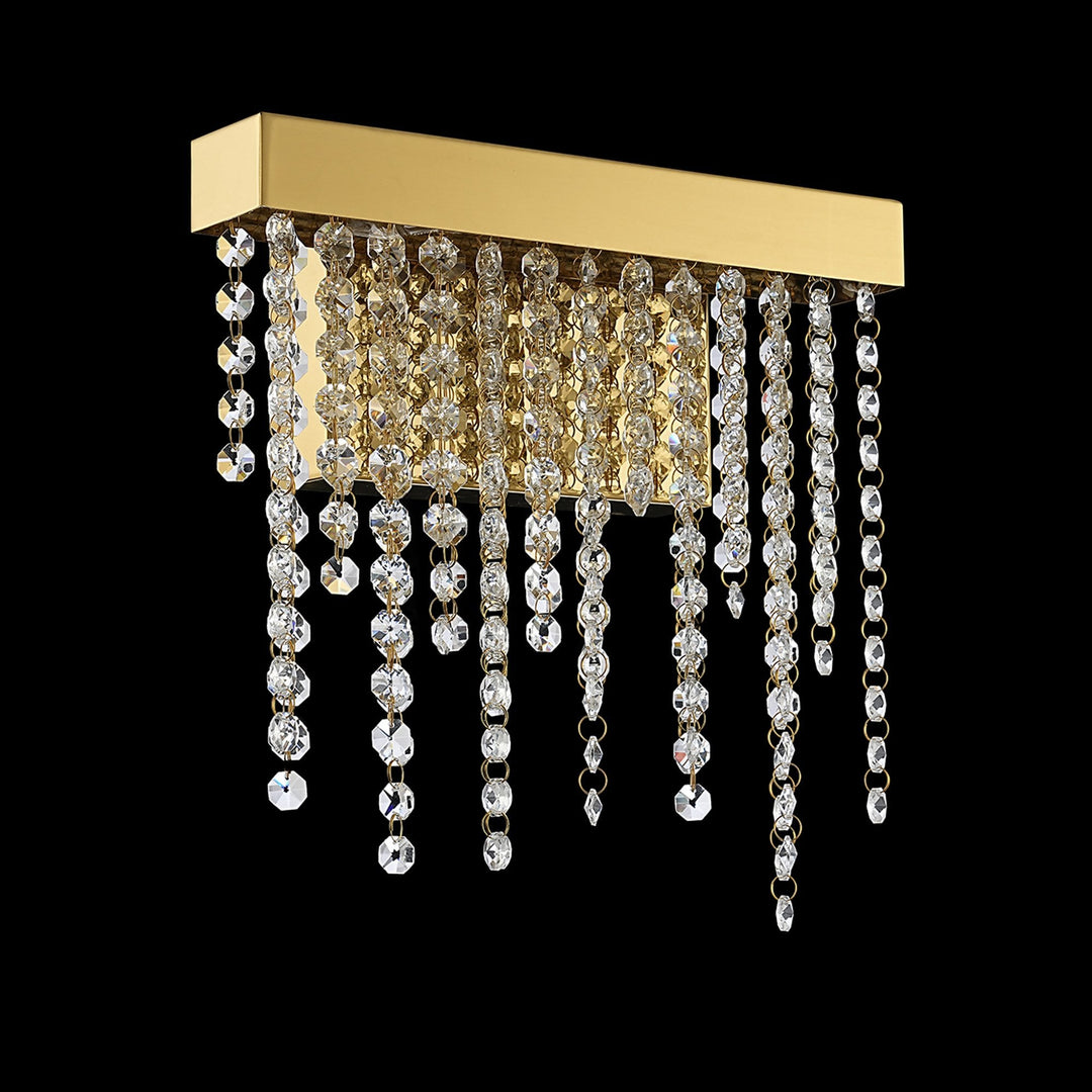 Diyas IL32879 Bano Small Dimmable Wall Light 6W LED French Gold / Crystal Chain