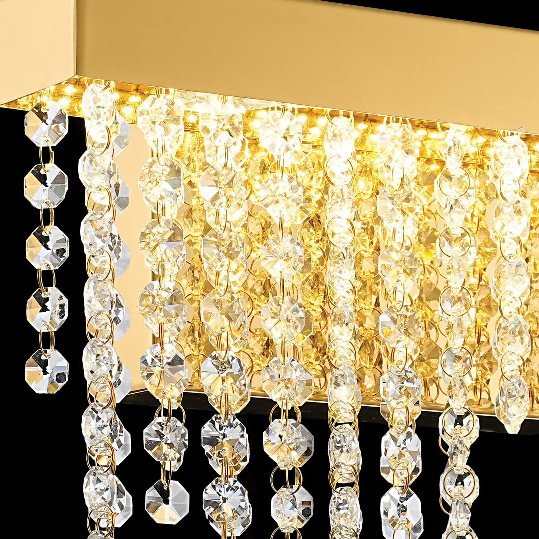 Diyas IL32879 Bano Small Dimmable Wall Light 6W LED French Gold / Crystal Chain