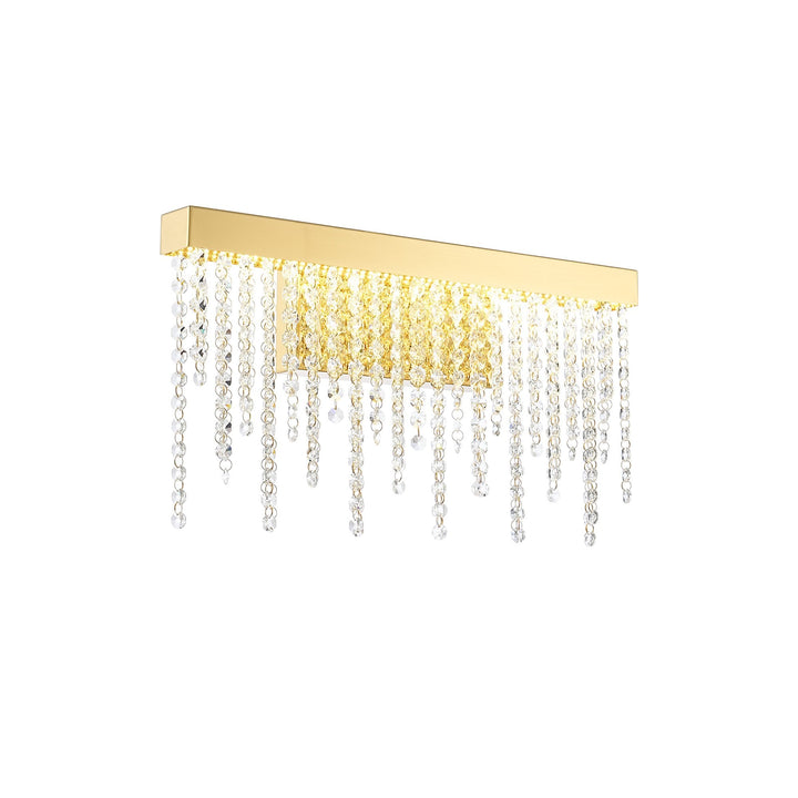 Diyas IL32880 Bano Medium Dimmable Wall Light 9W LED French Gold / Crystal Chain