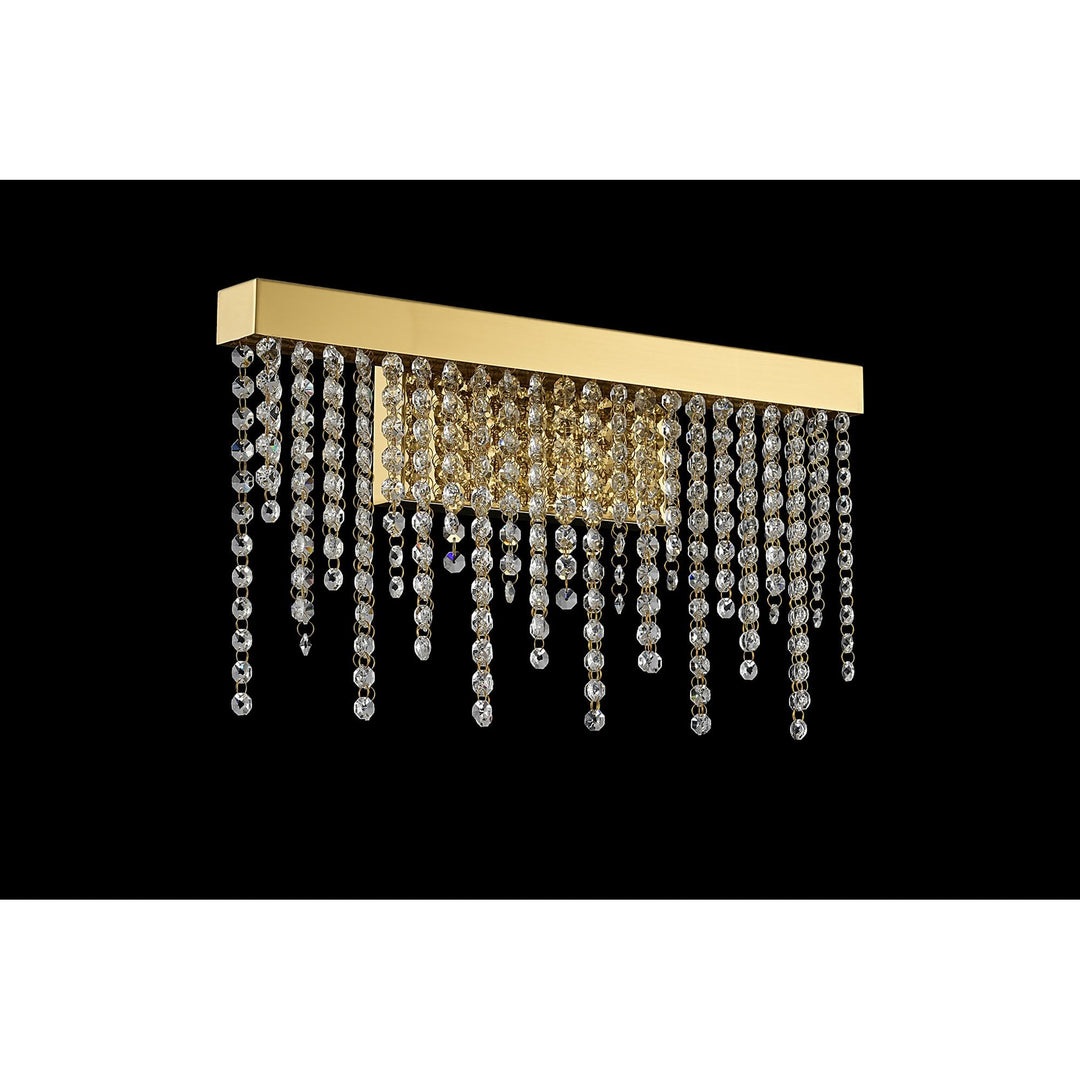 Diyas IL32880 Bano Medium Dimmable Wall Light 9W LED French Gold / Crystal Chain