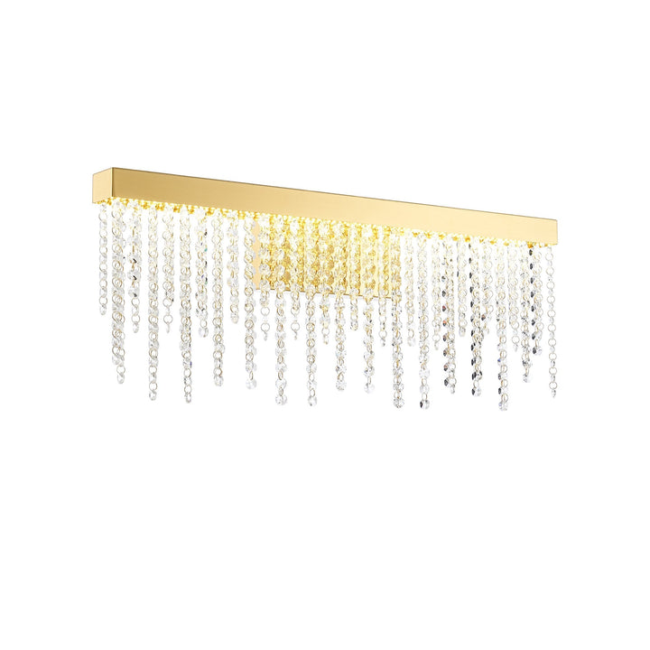 Diyas IL32881 Bano Large Dimmable Wall Light 12W LED French Gold / Crystal Chain