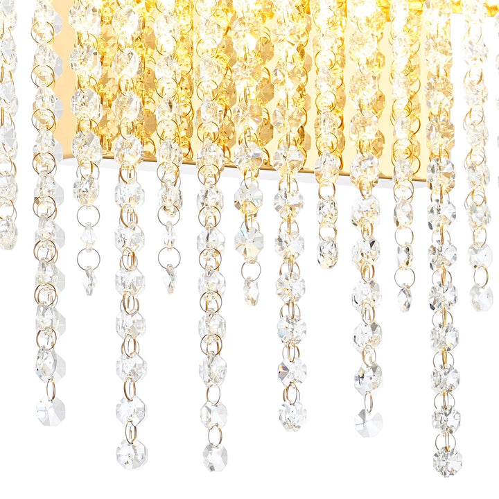 Diyas IL32881 Bano Large Dimmable Wall Light 12W LED French Gold / Crystal Chain