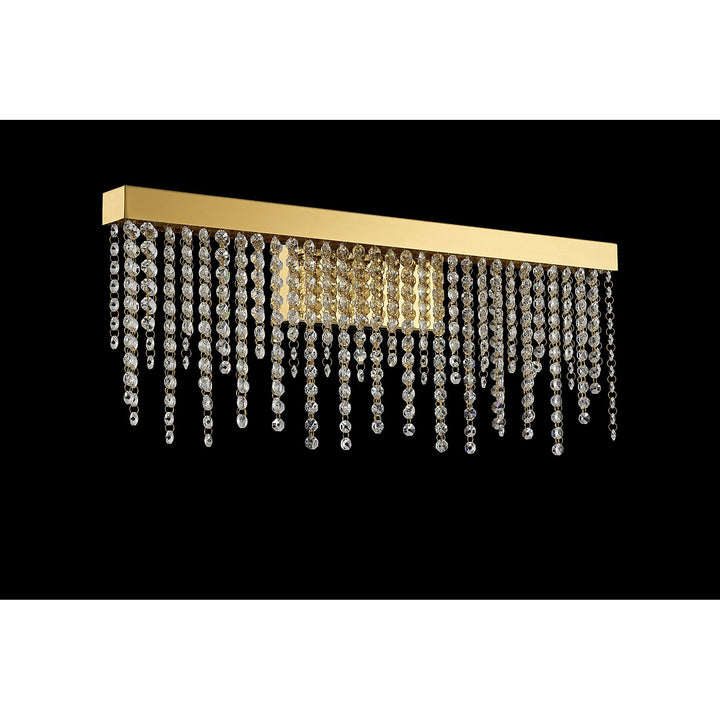 Diyas IL32881 Bano Large Dimmable Wall Light 12W LED French Gold / Crystal Chain