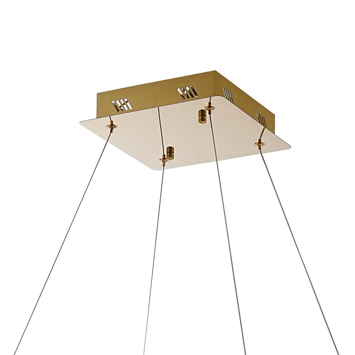 Diyas IL32873 Bano Square Dimmable Pendant 29W LED French Gold / Crystal Chain (S)