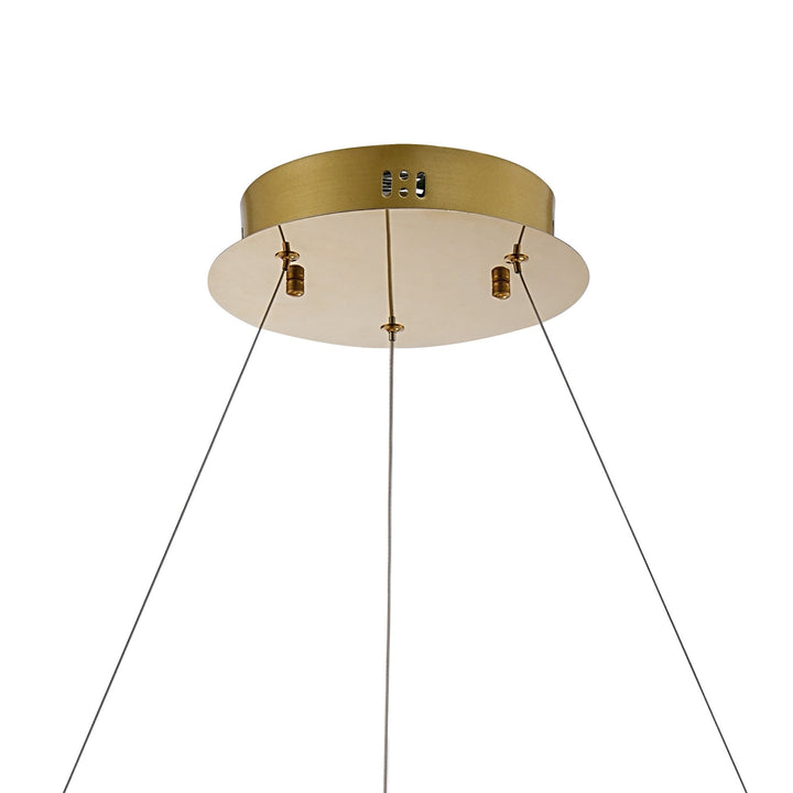 Diyas IL32871 Bano Round Dimmable Pendant 29W LED French Gold / Crystal Chain