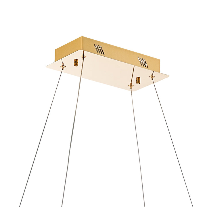 Diyas IL32875 Bano Rectangular Dimmable Pendant 40W LED French Gold / Crystal Chain (S)