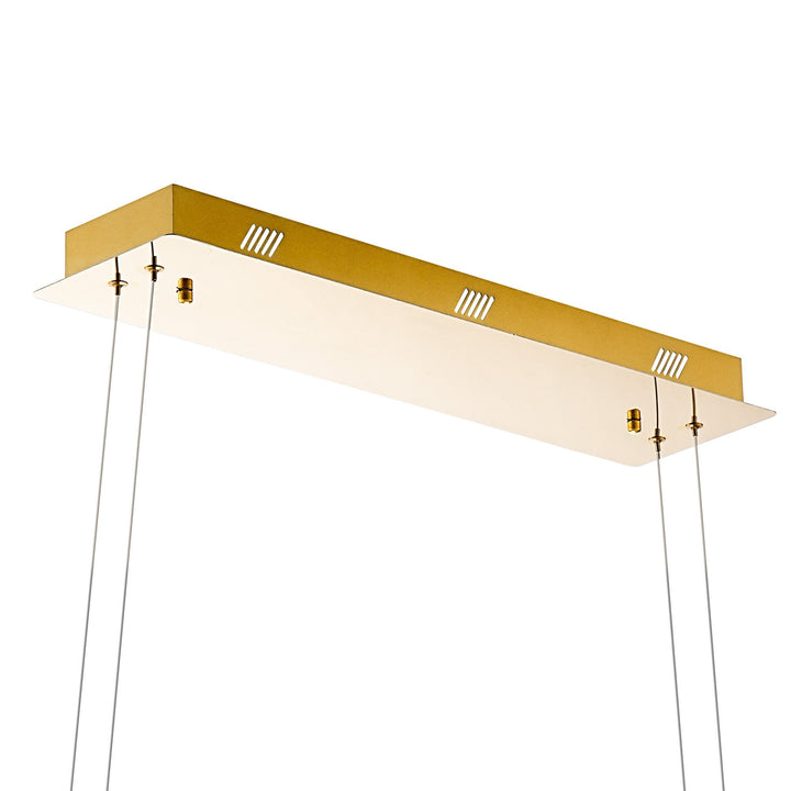 Diyas IL32878 Bano Linear 3 Light Dimmable Pendant 46W LED French Gold / Crystal Chain